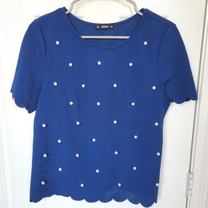 Cropped Dress Top with Pearls